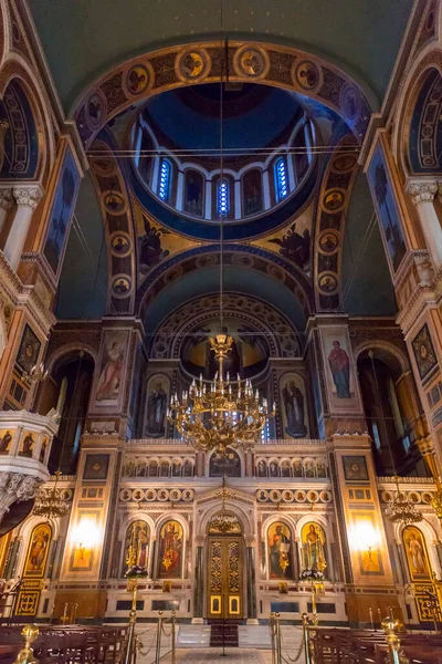 2021年11月24日 希腊雅典 被称为大都会的首都区大教堂 Metropolitan Cathedral Annoming 是雅典大主教管区和整个希腊的大教堂 — 图库照片
