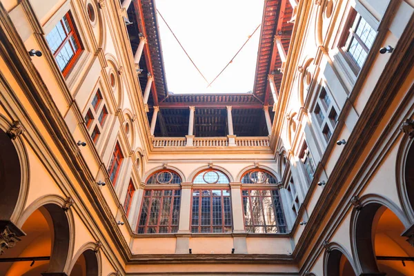 Innenhof Des Palazzo Strozzi Eines Bedeutenden Historischen Gebäudes Florenz Toskana — Stockfoto