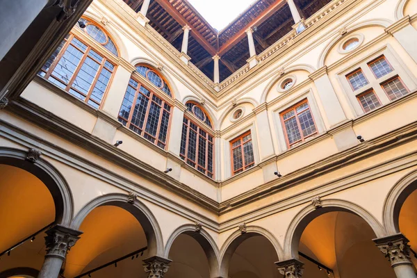 Patio Interior Del Palazzo Strozzi Edificio Histórico Significativo Florencia Toscana — Foto de Stock