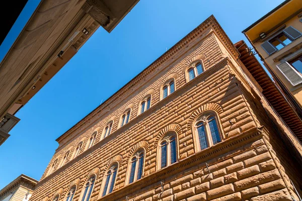 Frente Fachada Palazzo Strozzi Edifício Histórico Significativo Florença Toscana Itália — Fotografia de Stock