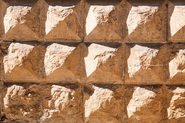 Teksturowany Fragment Granitowych Szczytów Pokrywający Mur Florencji Włochy — Zdjęcie stockowe