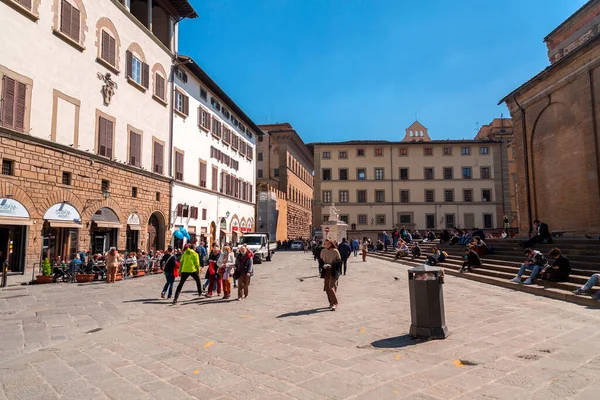 Florence Italy April 2022 Piazza San Lorenzo Central Square Hosts — 图库照片