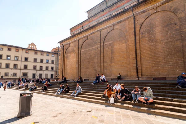 Florence Italy April 2022 Piazza San Lorenzo Central Square Hosts — 图库照片