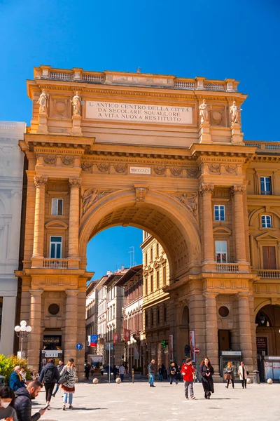 Florence Italy April 2022 Piazza Della Repubblica Republic Square City — 图库照片
