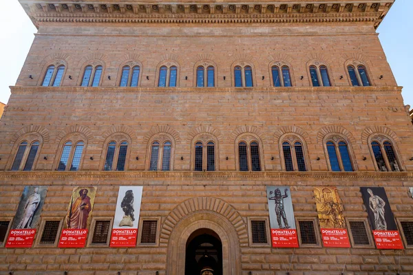 Florence Italy April 2022 Facade Palazzo Strozzi Significant Historical Edifice — Fotografia de Stock