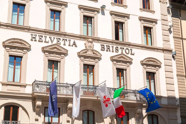 stock image Florence, Italy - April 5, 2022: Helvetia Bristol Hotel at the Piazza Santa Trinita square in Florence, Tuscany, Italy.