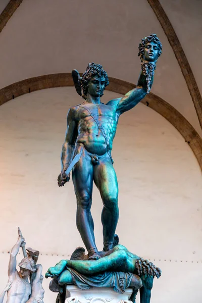 Florence Italy April 2022 Sculptures Loggia Dei Lanzi Building Corner — 스톡 사진