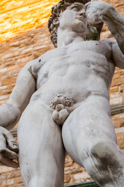 이탈리아 피렌체 2022 베키오 광장에서 미켈란젤로 가그린 다비데 조각품 — 스톡 사진