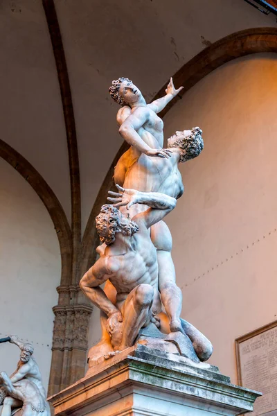 Florence Italy April 2022 Sculptures Loggia Dei Lanzi Building Corner — ストック写真