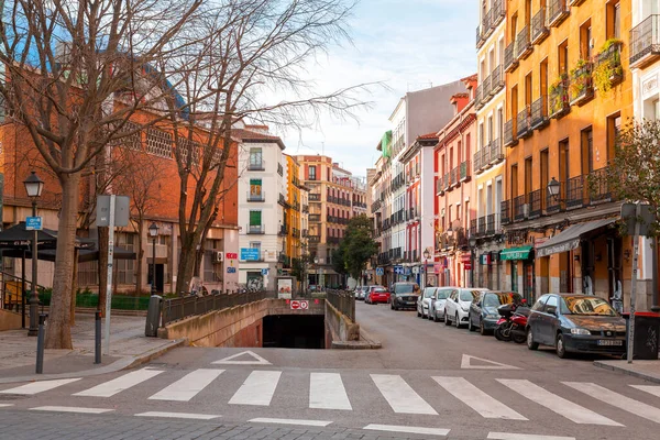 Мадрид Испания Feb 2022 Общая Архитектура Вид Улицу Центральных Улицах — стоковое фото