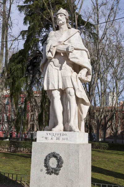 Madrid España Feb 2022 Estatuas Personalidades Reales Españolas Plaza Oriente — Foto de Stock