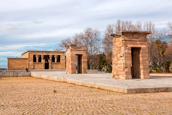 Madrid Espagne Février 2022 Temple Debod Est Ancien Temple Égyptien — Photo