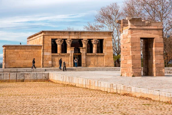 Madrid Espagne Février 2022 Temple Debod Est Ancien Temple Égyptien — Photo