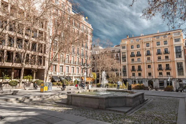 Madrid Spanien Feb 2022 Generisk Arkitektur Och Gatuvy Från Stadsdelen — Stockfoto