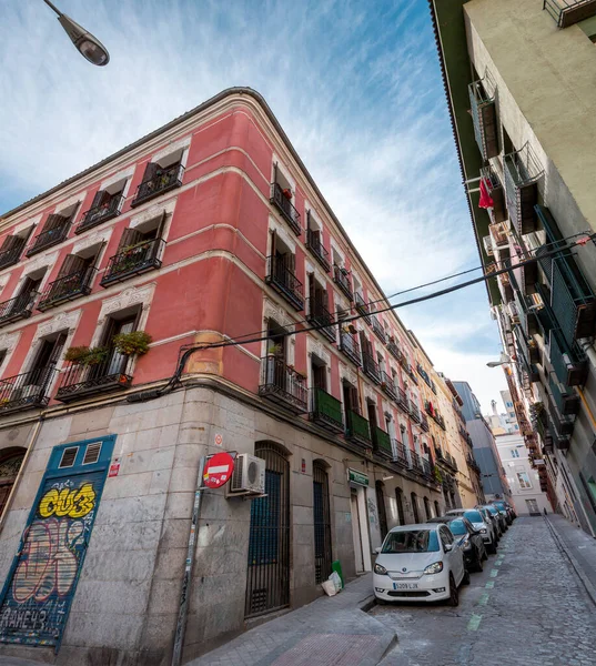 Madrid Španělsko Feb 2022 Obecná Architektura Pohled Ulici Centrálních Ulicích — Stock fotografie