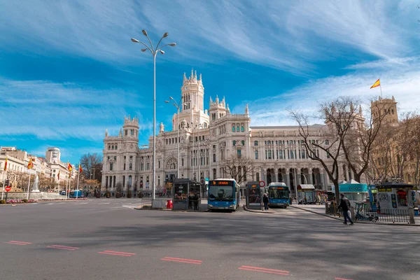Мадрид Испания Февраля 2022 Cibeles Palace Официально Известный Palacio Comunicaciones — стоковое фото