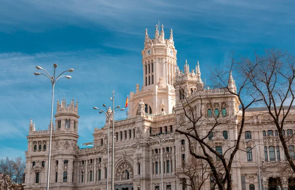 Madrid Spagna Feb 2022 Palazzo Cibeles Formalmente Noto Come Palacio — Foto Stock