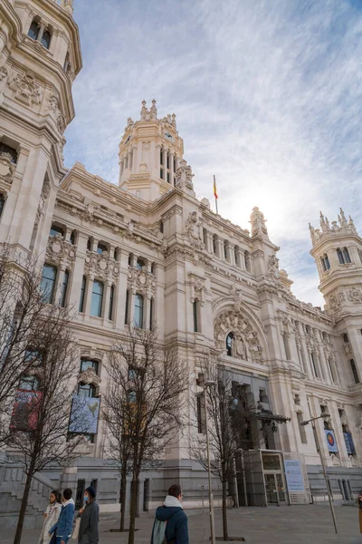 Μαδρίτη Ισπανία Φεβρουάριος 2022 Cibeles Palace Επίσημα Γνωστό Palacio Comunicaciones — Φωτογραφία Αρχείου