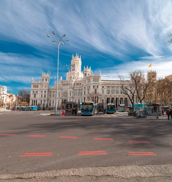 Madrid Spain Feb 2022 Cibeles Palace Formally Known Palacio Comunicaciones — Stock Photo, Image