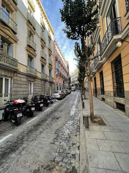 Madrid Spain Feb 2022 Generic Architecture Street View Central Streets — Stock Photo, Image