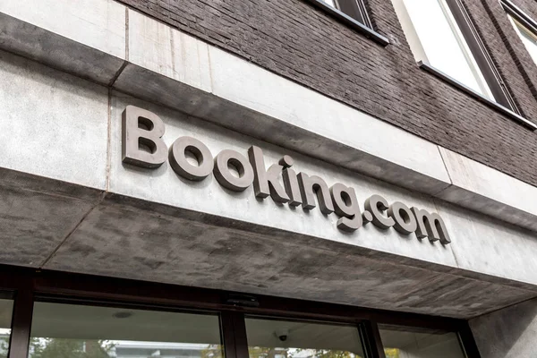 Amsterdam Oct 2021 Entrance Headquarters Building Booking Dot Com Leading — Stock Photo, Image
