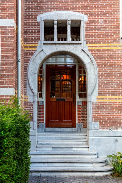 Detalhe Arquitetônico Típico Holandês Uma Porta Amsterdã Países Baixos — Fotografia de Stock