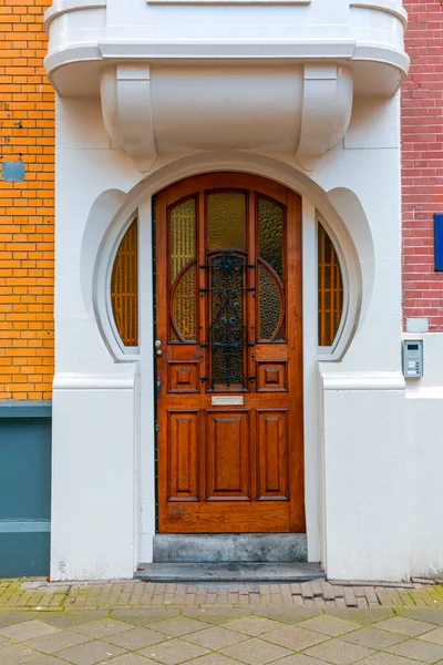 stock image Typical dutch architectural detail, a door in Amsterdam, the Netherlands.