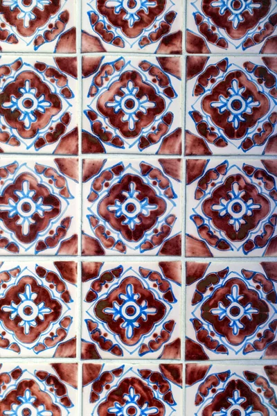 Fragment Traditional Dutch Ceramic Tiles Delftware Building Decoration — Stock Photo, Image