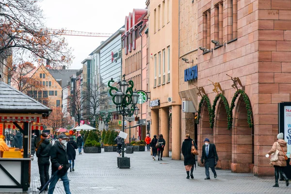 Nuremberg Allemagne Dec 2021 Karolinenstrasse Est Une Rue Commerçante Populaire — Photo