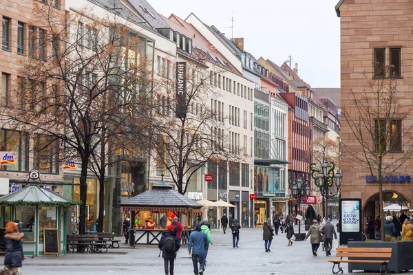 Nuremberg Alemania Dic 2021 Karolinenstrasse Una Popular Calle Comercial Lorenzer — Foto de Stock
