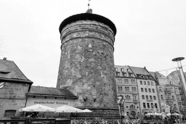 Nuremberg Germany December 2021 New Gate Tower Neutorturm Old Town — Stock Photo, Image