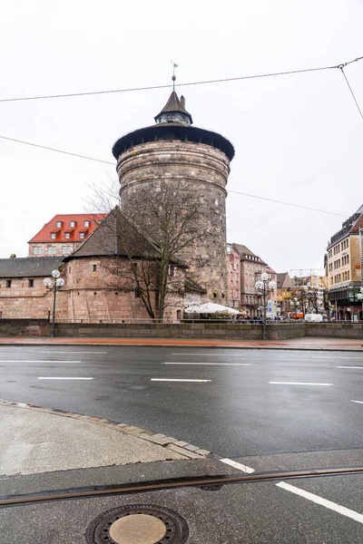 Nuremberg Germany December 2021 New Gate Tower Neutorturm Old Town — Zdjęcie stockowe