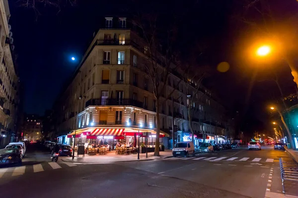 Париж Франция Января 2022 Года Общий Вид Улицу Парижа Ночью — стоковое фото