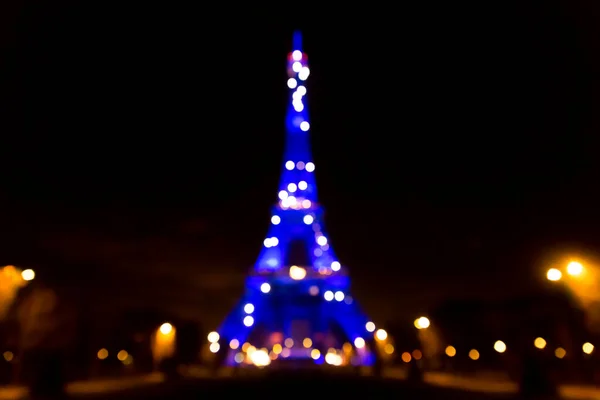 Icónica Torre Eiffel Iluminada Por Noche Torre Celosía Hierro Forjado —  Fotos de Stock