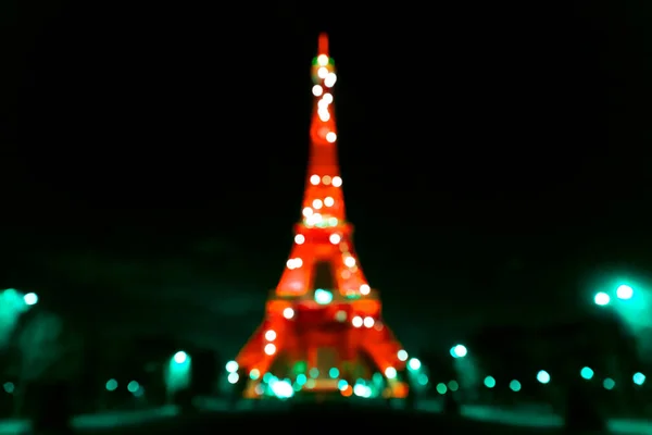 Der Ikonische Eiffelturm Der Nacht Beleuchtet Schmiedeeiserner Gitterturm Paris Frankreich — Stockfoto