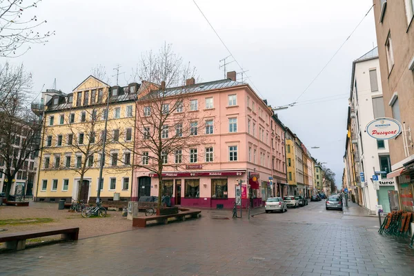 Múnich Alemania Dic 2021 Vistas Calle Desde Una Zona Residencial — Foto de Stock