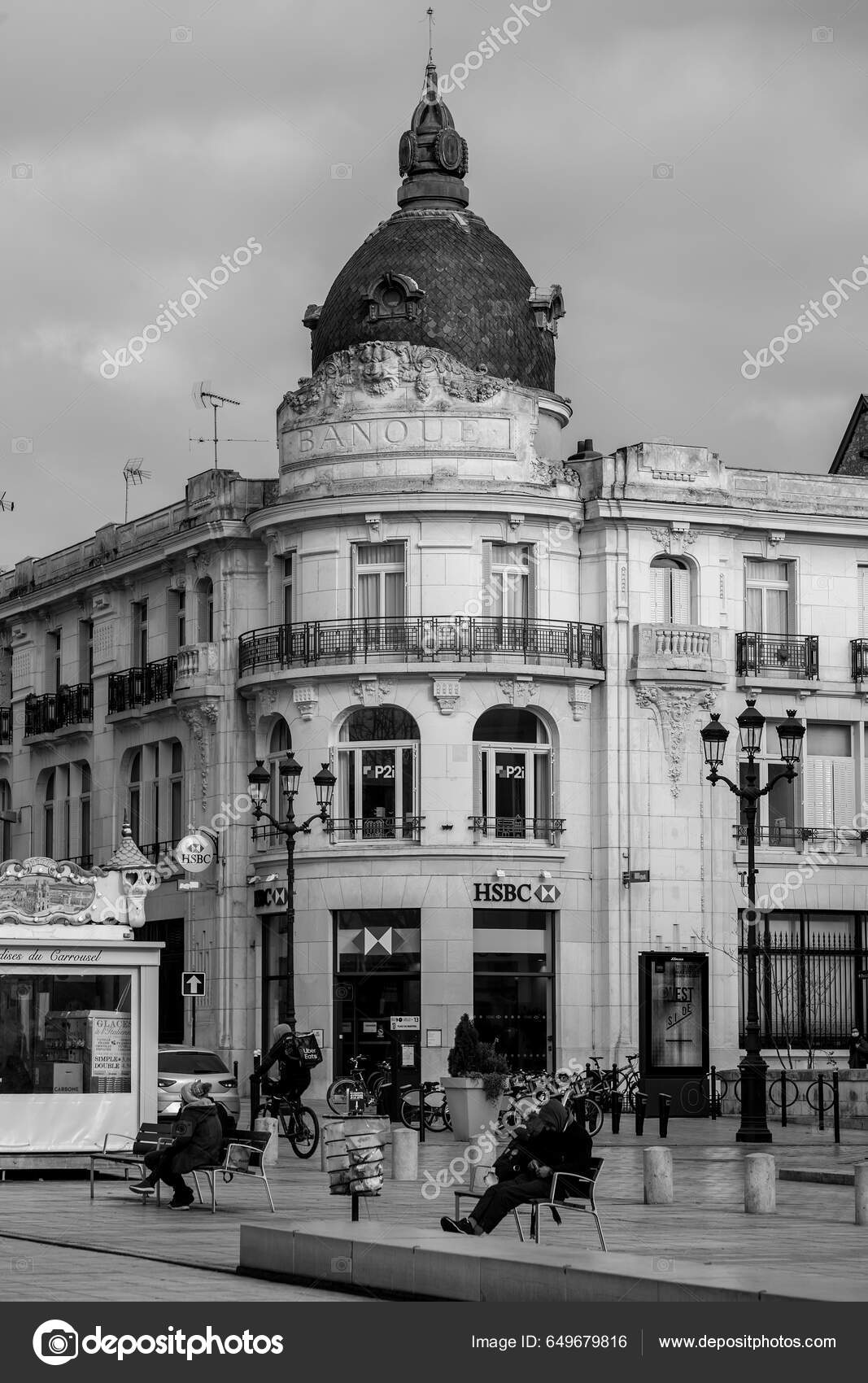 Орлеан Франция Jan 2022 Площадь Мартроя Находится Конная Статуя.