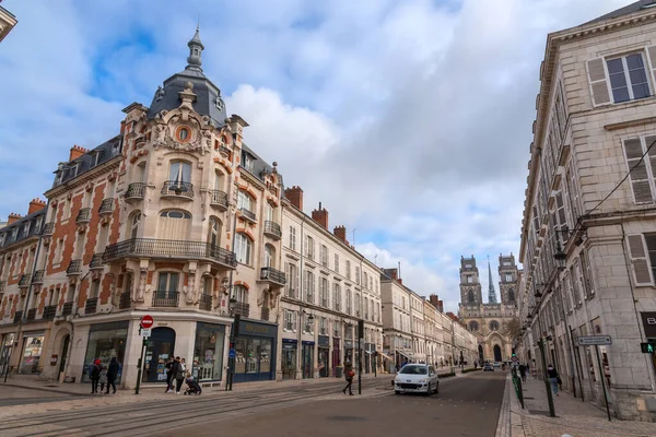 stock image Orleans, France - JAN 21, 2022: Rue Jeanne d'Arc, Avenue of Joan of Arc in Orleans, Loire Valley, France.