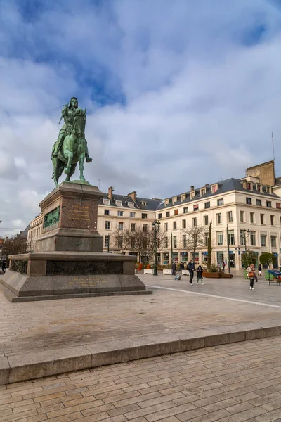 Orleans France Jan 2022 Martroi Square Equestrian Statue Joan Arc — Stock Photo, Image
