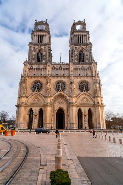 Orlean Francja Stycznia 2022 Katedra Orleanie Katedra Świętego Krzyża Orleanie — Zdjęcie stockowe