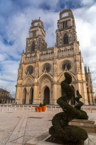 Орлеан Франция Января 2022 Года Cathedrale Sainte Crofd Orleans Римско — стоковое фото