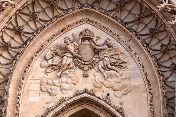 Orleans Frankrijk Januari 2022 Ornamenteel Architectonisch Detail Gevel Van Kathedraal — Stockfoto