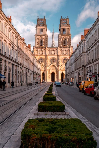 stock image Orleans, France - JAN 21, 2022: Rue Jeanne d'Arc, Avenue of Joan of Arc in Orleans, Loire Valley, France.