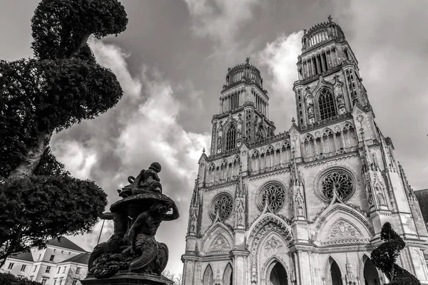 Catedral Orleans Cathedrale Sainte Croix Orleans Una Iglesia Católica Plaza — Foto de Stock