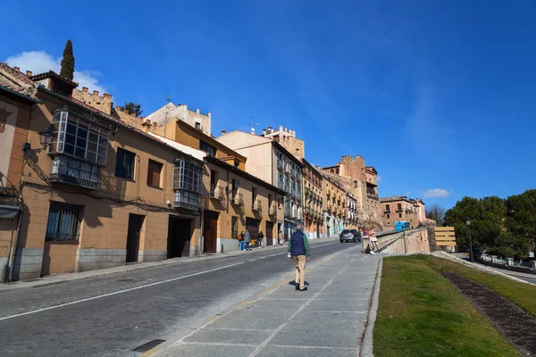 Segovia Spanien Februar 2022 Traditionel Spansk Arkitektur Den Gamle Bydel - Stock-foto