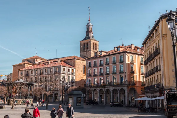 Segovia Spanien Februari 2022 Traditionell Spansk Arkitektur Gamla Stan Segovia — Stockfoto