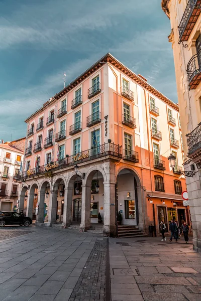 スペインのセゴビア 2022年2月18日 スペインのセゴビア カスティーリャ レオン州の旧市街にある伝統的なスペイン建築 プラザ市長 — ストック写真