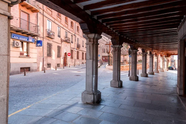 Segovia Španělsko Února 2022 Tradiční Španělská Architektura Starém Městě Segovia — Stock fotografie