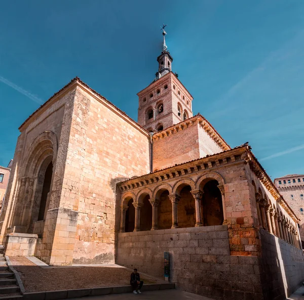 stock image Segovia, Spain - February 18, 2022: Medieval church of San Martin founded in the 12th century and added to over hundreds of years in different styles.