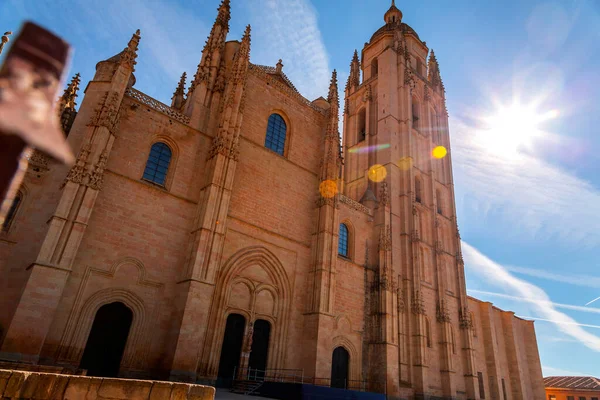 stock image Segovia Cathedral is the Gothic style Roman Catholic cathedral located in the Plaza Mayor in Segovia, Castile-Leon, Spain.